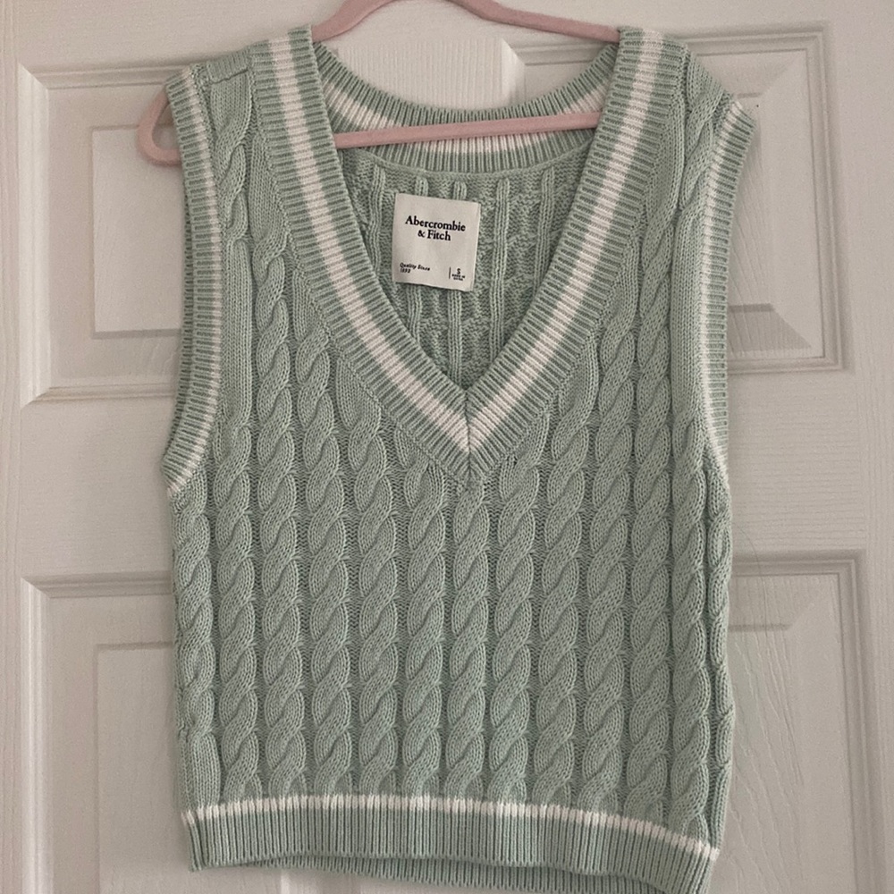Abercrombie & Fitch Mint Green Cable Knit Tank Top
